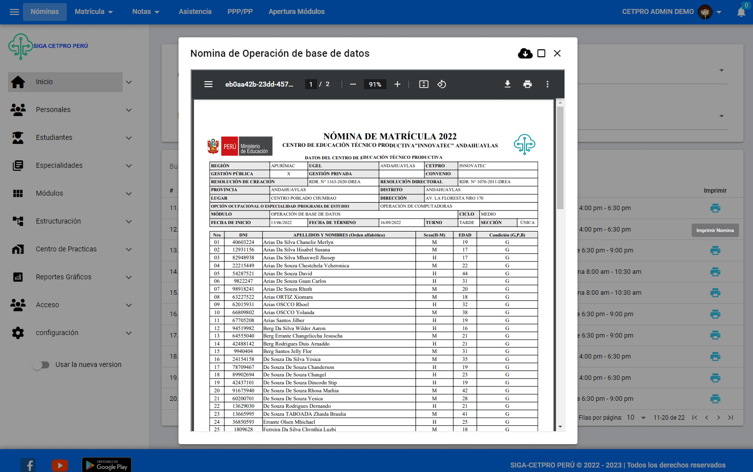 Siga Cetpro Perú